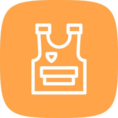 Polis Yeleği Basit Simge, Vektör İllüstrasyonu