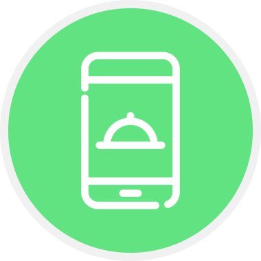 Gıda Uygulaması Çizgisi Çemberi Basit Simge, Vektör İllüstrasyonu