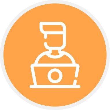 Lapt Satır Çemberi 'nde Öğrenci Çalışması Basit Simge, Vektör Resimleri