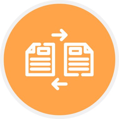 Dosya Takas Satırı Çemberi Basit Simge, Vektör Resimleri