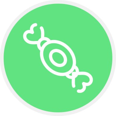 Şeker Çizgisi Çemberi Basit Simge, Vektör İllüstrasyonu