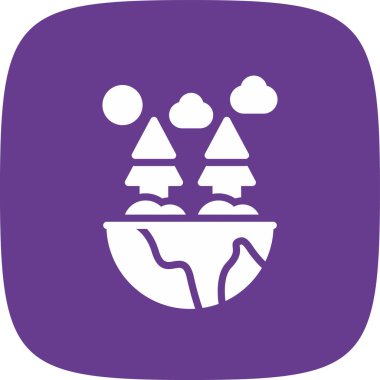 Yeşil Ortam Basit Simge, Vektör İllüstrasyonu