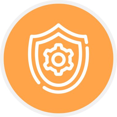 Koruma Hattı Çemberi Basit Simge, Vektör İllüstrasyonu