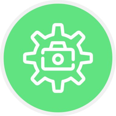 Yapılandırma Kamerası Hat Çemberi Basit Simge, Vektör Resimleri