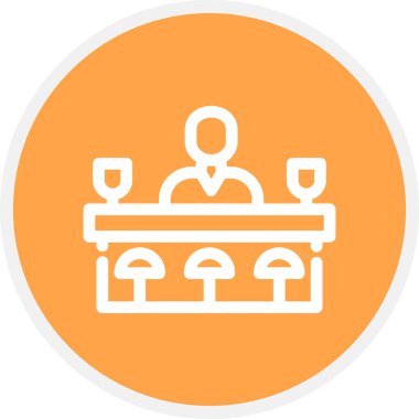 Çubuk Sayfa Satırı Çemberi Basit Simge, Vektör İllüstrasyonu