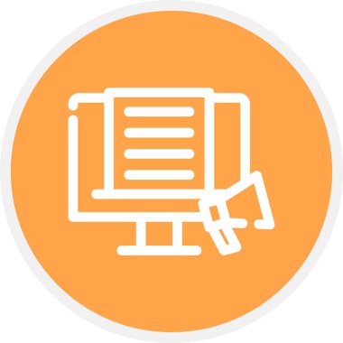 Pazarlama Satırı Çemberi Basit Simge, Vektör İllüstrasyonu