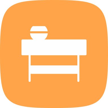 Çay Masası Basit Simgesi, Vektör İllüstrasyonu