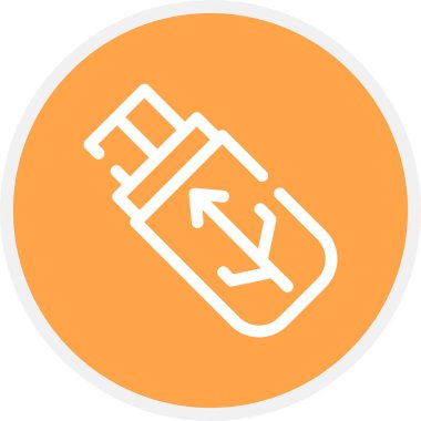 Pen Drive Satır Çemberi Basit Simge, Vektör Resimleri