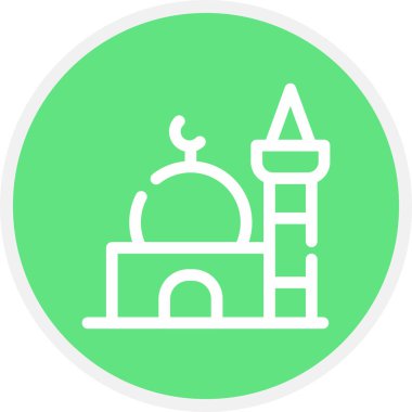 Cami Çizgisi Çemberi Basit Simge, Vektör İllüstrasyonu