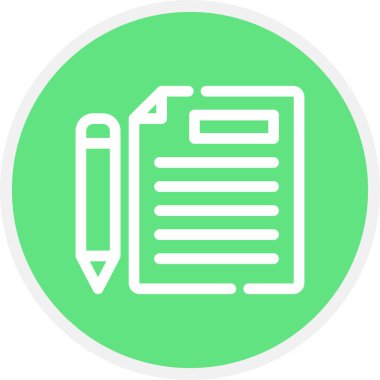 Betik Satırı Çemberi Basit Simge, Vektör İllüstrasyonu