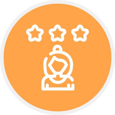 Beğeni Yıldız Çizgisi Çemberi Basit Simge, Vektör İllüstrasyonu