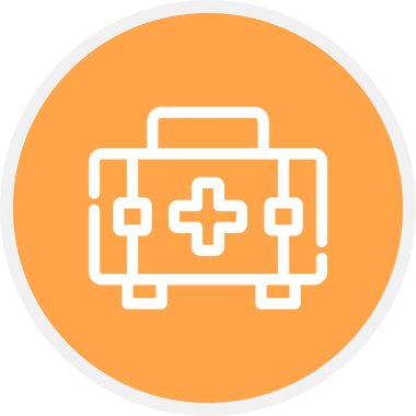 Bavul Çizgisi Çemberi Basit Simge, Vektör İllüstrasyonu