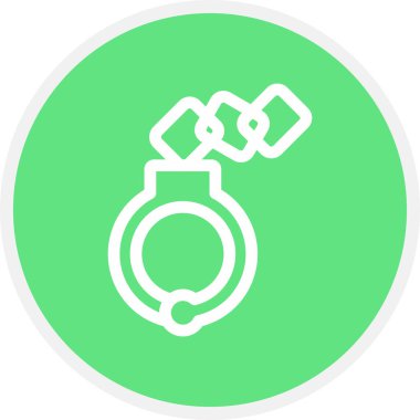 Kelepçe Çizgisi Çemberi Basit Simge, Vektör İllüstrasyonu