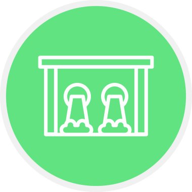 Hidroelektrik Hat Çemberi Basit Simge, Vektör Resimleri