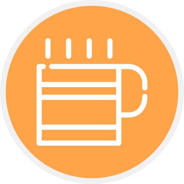 Sıcak İçecek Hattı Çemberi Basit Simge, Vektör İllüstrasyonu