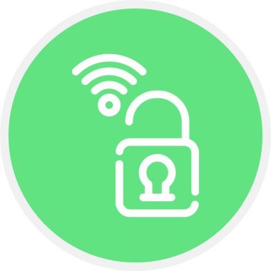 Asma kilit Satır Çemberi Basit Simge, Vektör İllüstrasyonu