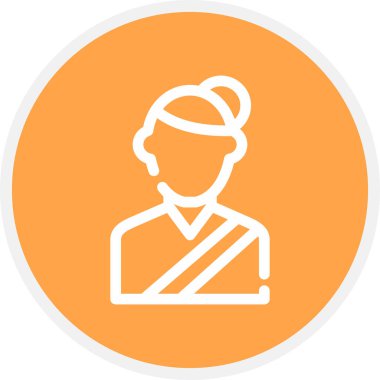 Jimnastik Çizgisi Çemberi Basit Simge, Vektör İllüstrasyonu