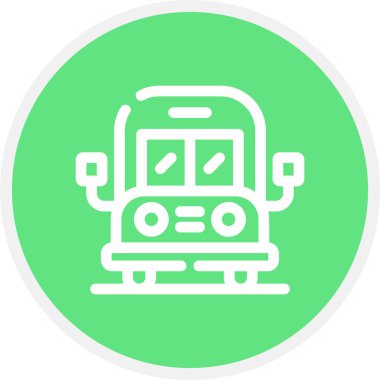 Otobüs Hattı Çemberi Basit Simge, Vektör İllüstrasyonu