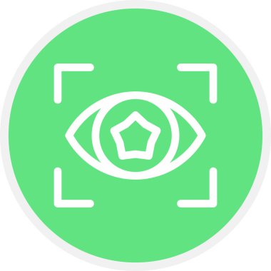 Odaklanma Çizgisi Çemberi Basit Simge, Vektör İllüstrasyonu