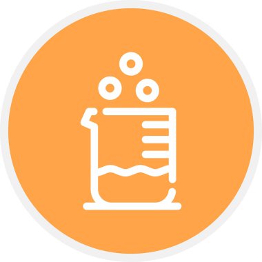 Beaker Çizgisi Çemberi Basit Simge, Vektör İllüstrasyonu