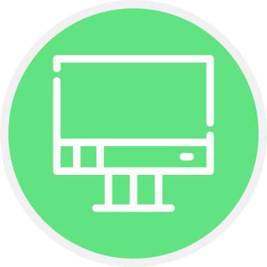 Televizyon Hattı Çemberi Basit Simge, Vektör İllüzyonu