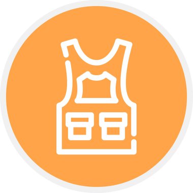 Kurşun geçirmez yelek çizgisi Çemberi Basit Simge, Vektör Resimleri