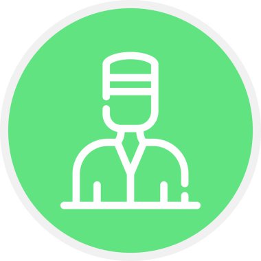 Kapı Çizgisi Çemberi Basit Simge, Vektör İllüstrasyonu