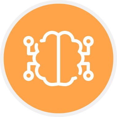 Nöronlar Devre Çizgisi Çemberi Basit Simge, Vektör Resimleri