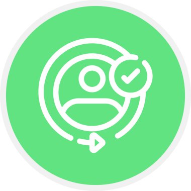 Alımlı Müşteri Satırı Çemberi Basit Simge, Vektör Resimleri