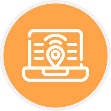 Dijital Göçebe Hub Hat Çemberi Basit Simge, Vektör Resimleri