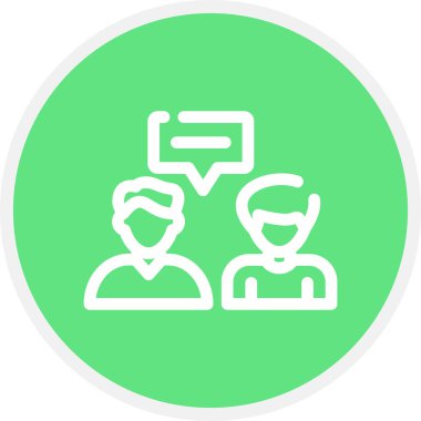 Sohbet Hattı Çemberi Basit Simge, Vektör İllüstrasyonu