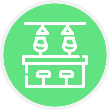 Çubuk Sayfa Satırı Çemberi Basit Simge, Vektör İllüstrasyonu