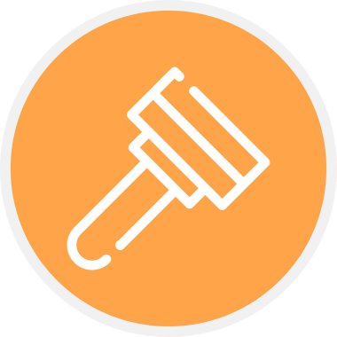 Traş Çizgisi Çemberi Basit Simge, Vektör İllüstrasyonu