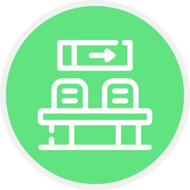 Bekleme Odası Çemberi Basit Simge, Vektör İllüstrasyonu