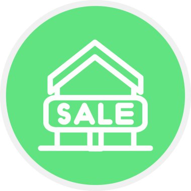 Satışlık Satır Çemberi Basit Simge, Vektör Resimleri