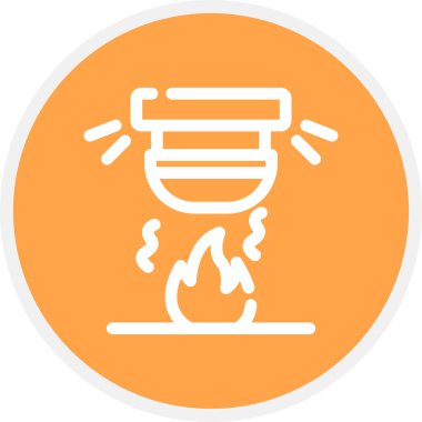 Yangın Alarm Hattı Çemberi Basit Simge, Vektör Resimleri