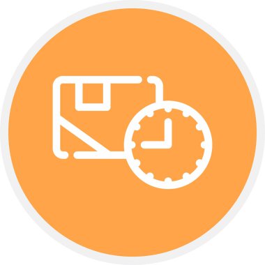 Tahmini Sevkiyat Satırı Çemberi Basit Simge, Vektör Resimleri