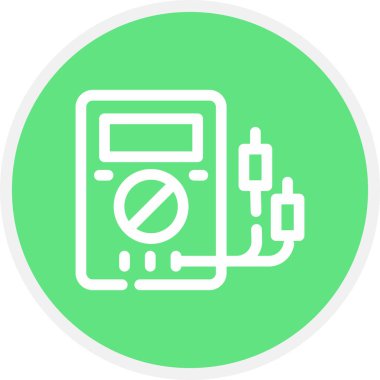 Voltmetre Çizgisi Çemberi Basit Simge, Vektör Resimleri