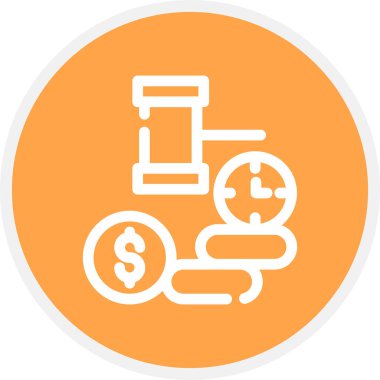 Bant Satır Çemberi Basit Simge, Vektör İllüstrasyonu