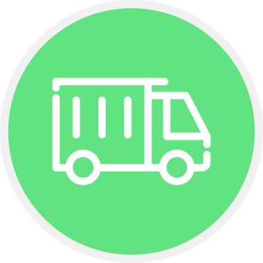 Kamyon Hattı Çemberi Basit Simge, Vektör İllüstrasyonu