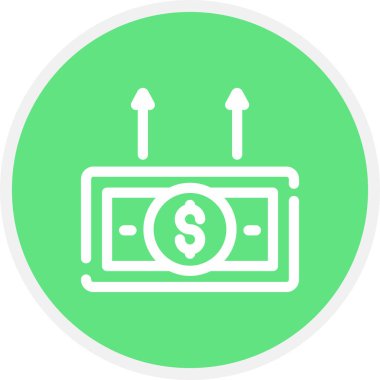 Büyüme Çizgisi Çemberi Basit Simge, Vektör Resimleri