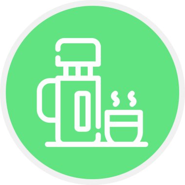 Termos Hattı Çemberi Basit Simge, Vektör İllüstrasyonu