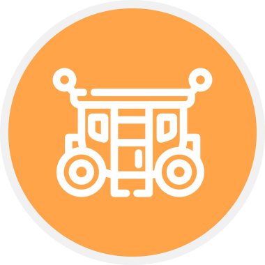 Taşıyıcı Çizgisi Çemberi Basit Simge, Vektör İllüstrasyonu