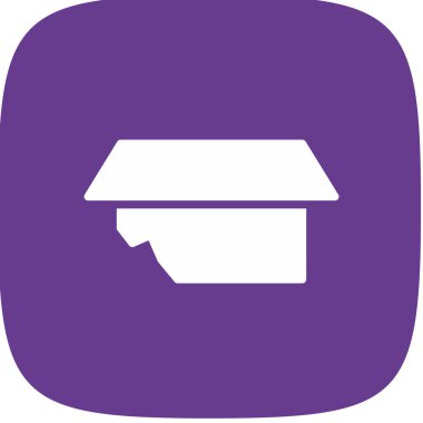 Karton Kutu Simgesi Basit, Vektör İllüstrasyonu