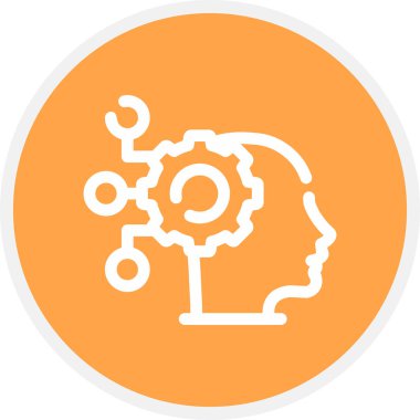 Robotik Çizgi Çemberi Basit Simge, Vektör Resimleri