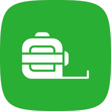 Ölçü Teybi Basit Simgesi, Vektör İllüstrasyonu