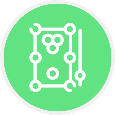 Bilardo Çizgisi Çemberi Basit Simge, Vektör İllüstrasyonu