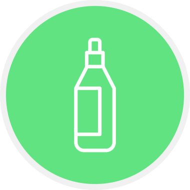 Alkol Çizgisi Çemberi Basit Simge, Vektör İllüstrasyonu