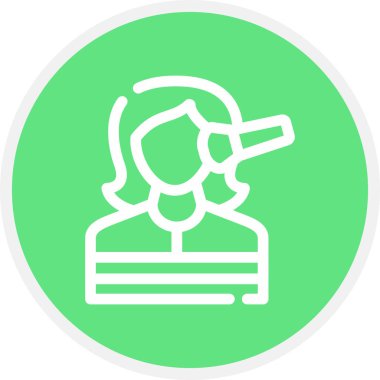 Güzellik Çizgisi Çemberi Basit Simge, Vektör İllüstrasyonu