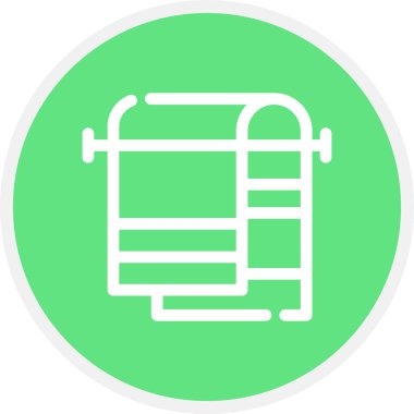 Havlu Çizgisi Çemberi Basit Simge, Vektör Resimleri